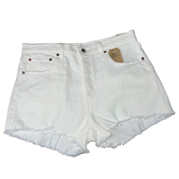Levi's Pants - Levi’s 501 Women’s High Waist Color White NWT Waist 32 elastane stretch Raw Hem